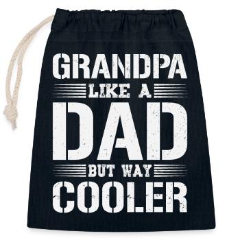 Grandpa Like a Dad Fathers Day Grandad Gifts - Closable cotton gift bag (25x30cm) - navy - Front