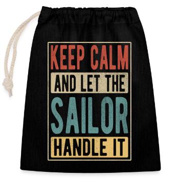 Sailor Retro Geschenk - Verschließbarer Geschenkbeutel aus Baumwolle (25x30cm) - Schwarz - Vorne