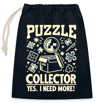 Puzzle Lover Jigzaw Puzzle Board Game Puzzler - Closable cotton gift bag (25x30cm) - navy - Front