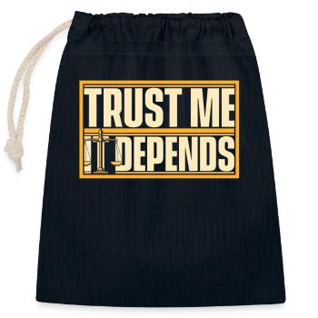Faites-moi confiance, cela dépend de la faculté de droit de l'université - Sac cadeau en coton avec cordon (25 x 30 cm) - bleu marine - Devant