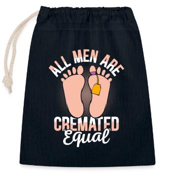 All Men Are Cremated Equal Mortuary Mortician - Closable cotton gift bag (25x30cm) - navy - Front