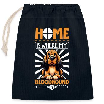 Zuhause - Bloodhound - Verschließbarer Geschenkbeutel aus Baumwolle (25x30cm) - Navy - Vorne