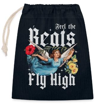 Feel the Beats Fly High - Verschließbarer Geschenkbeutel aus Baumwolle (25x30cm) - Navy - Vorne