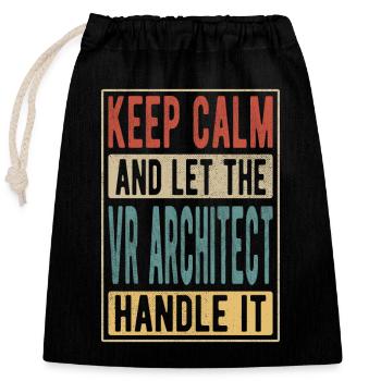 Vr Architekt Retro Geschenk - Verschließbarer Geschenkbeutel aus Baumwolle (25x30cm) - Schwarz - Vorne