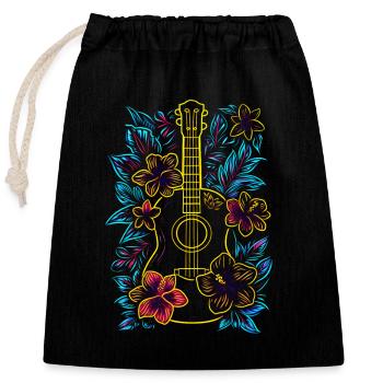 Hawaii Musik Retro Look - Verschließbarer Geschenkbeutel aus Baumwolle (25x30cm) - Schwarz - Vorne