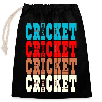 Papa de cricket – Papa de sport – cadeau pour le cricket - Sac cadeau en coton avec cordon (25 x 30 cm) - noir - Devant