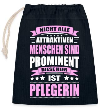 Nicht Alle Menschen Sind Prominent Pflegerin - Verschließbarer Geschenkbeutel aus Baumwolle (25x30cm) - Navy - Vorne