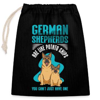Bergers allemands berger allemand cadeau - Sac cadeau en coton avec cordon (25 x 30 cm) - noir - Devant
