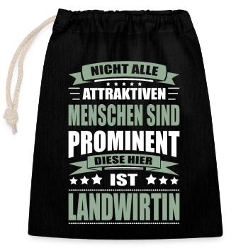 Nicht Alle Menschen Sind Prominent Landwirtin - Verschließbarer Geschenkbeutel aus Baumwolle (25x30cm) - Schwarz - Vorne