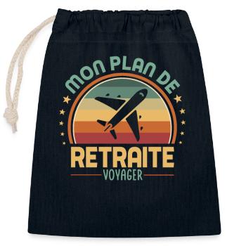 Mein Ruhestandsplan ist es, zu reisen, zu fliegen und zu fliegen - Verschließbarer Geschenkbeutel aus Baumwolle (25x30cm) - Navy - Vorne