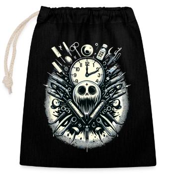 Horreur psychologique suspense psychiatrique - Sac cadeau en coton avec cordon (25 x 30 cm) - noir - Devant