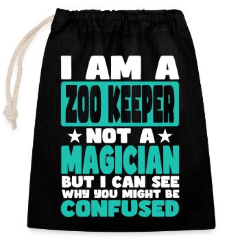 Zoo Keeper - Closable cotton gift bag (25x30cm) - black - Front