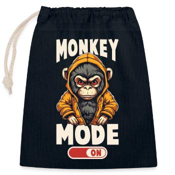 Mode singe activé - Sac cadeau en coton avec cordon (25 x 30 cm) - bleu marine - Devant