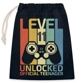 Level 11 Freigeschalteter offizieller Teenager - Verschließbarer Geschenkbeutel aus Baumwolle (25x30cm) - Navy - Vorne