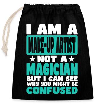 Make-up Artist - Closable cotton gift bag (25x30cm) - black - Front