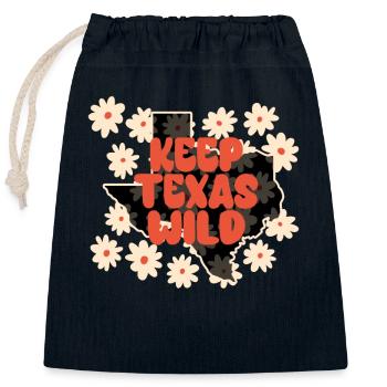 Wildflower Fields Wildflowers Bluebonnet - Closable cotton gift bag (25x30cm) - navy - Front