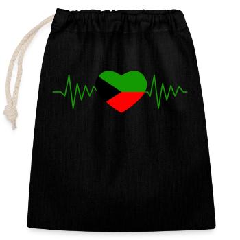 Drapeau Martinique Homme Femme Enfant Coeur - Sac cadeau en coton avec cordon (25 x 30 cm) - noir - Devant