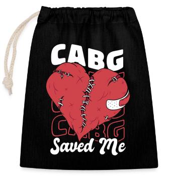 CABG m’a sauvé cathéter de stimulateurs cardiaques à cœur ouvert - Sac cadeau en coton avec cordon (25 x 30 cm) - noir - Devant