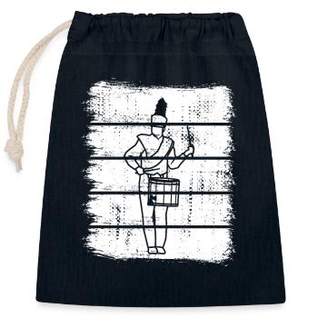 Croquis de batteur - Sac cadeau en coton avec cordon (25 x 30 cm) - bleu marine - Devant