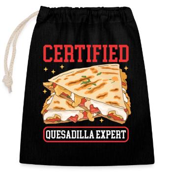 Quesadilla Tortilla Quesadillas Gift - Closable cotton gift bag (25x30cm) - black - Front