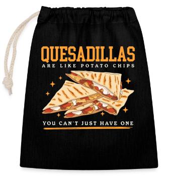 Quesadillas Tortillas Quesadilla Gift - Closable cotton gift bag (25x30cm) - black - Front