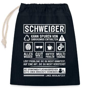 May contain traces of sarcasm - Closable cotton gift bag (25x30cm) - navy - Front