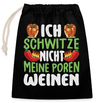 Je ne transpire pas mes pores pleurent - Chili Cook - Sac cadeau en coton avec cordon (25 x 30 cm) - noir - Devant