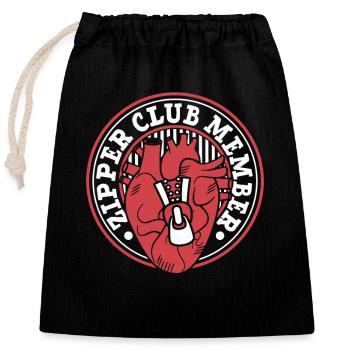Cathéter de stimulateurs cardiaques pour membre du Zipper Club à cœur ouvert - Sac cadeau en coton avec cordon (25 x 30 cm) - noir - Devant