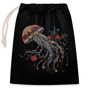Cadeau de méduse - Sac cadeau en coton avec cordon (25 x 30 cm) - noir - Devant