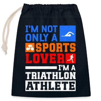 Triathlon Athleten Triathleten Triathlet Geschenk - Verschließbarer Geschenkbeutel aus Baumwolle (25x30cm) - Navy - Vorne