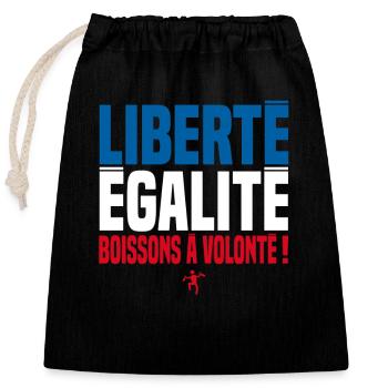 LIBERTE EGALITE BOISSONS A VOLONTE ! - Sac cadeau en coton avec cordon (25 x 30 cm) - noir - Devant