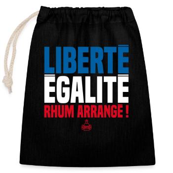 LIBERTE EGALITE RHUM ARRANGE ! Buveurs de rhum - Sac cadeau en coton avec cordon (25 x 30 cm) - noir - Devant