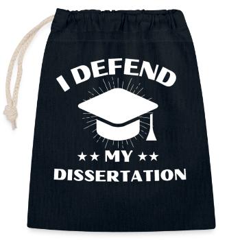 Dissertation, Doctorate, Doctorate, Degree - Closable cotton gift bag (25x30cm) - navy - Front