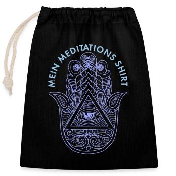 Hamsa Eye Talisman Fluchschutz Yoga Hindu - Verschließbarer Geschenkbeutel aus Baumwolle (25x30cm) - Schwarz - Vorne