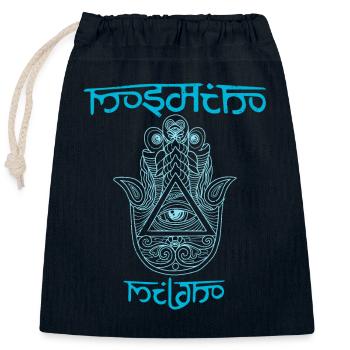 Hand Hamsa Eye Talisman Yoga Fluchschutz - Verschließbarer Geschenkbeutel aus Baumwolle (25x30cm) - Navy - Vorne