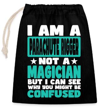Parachute Rigger - Closable cotton gift bag (25x30cm) - black - Front