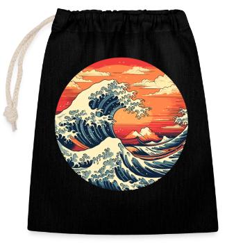 Große Welle The Great Wave Kanagawa - Closable cotton gift bag (25x30cm) - black - Front