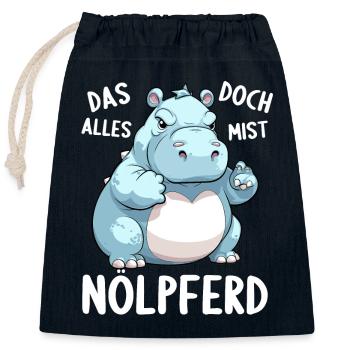 Hippo Hippo Complain Complainer Nölpferd - Closable cotton gift bag (25x30cm) - navy - Front