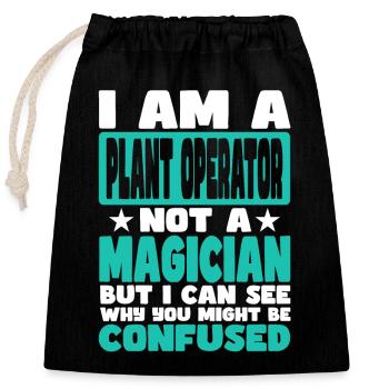 Plant Operator - Closable cotton gift bag (25x30cm) - black - Front