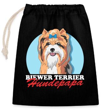 Biewer Terrier Dog Dad Dog Owner Gift - Closable cotton gift bag (25x30cm) - black - Front