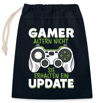 GAMER altern nicht sie erhalten ein UPDATE - Verschließbarer Geschenkbeutel aus Baumwolle (25x30cm) - Navy - Vorne