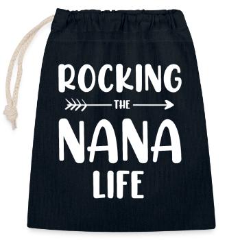 Rocking the Nana Life New Grandma Granny - Closable cotton gift bag (25x30cm) - navy - Front