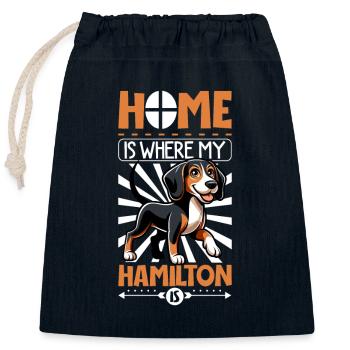 Accueil - Hamiltonstövare - Sac cadeau en coton avec cordon (25 x 30 cm) - bleu marine - Devant