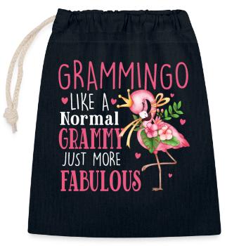 Flamingo Grammingo wie ein normaler Grammy Geschenke - Verschließbarer Geschenkbeutel aus Baumwolle (25x30cm) - Navy - Vorne