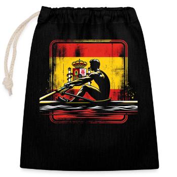Spanien-flagge Rudern Männlicher Skulling-patriot - Verschließbarer Geschenkbeutel aus Baumwolle (25x30cm) - Schwarz - Vorne