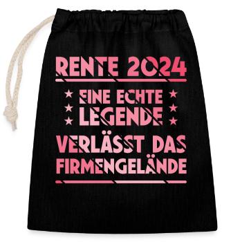 Retirement 2024 Pensioner Farewell Gift Farewell - Closable cotton gift bag (25x30cm) - black - Front