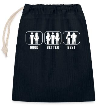 Gut besser am besten gebrochener Finger gebrochener Arm Bein - Verschließbarer Geschenkbeutel aus Baumwolle (25x30cm) - Navy - Vorne