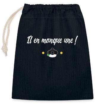 Il en manque une ! Réplique de film culte - Sac cadeau en coton avec cordon (25 x 30 cm) - bleu marine - Devant