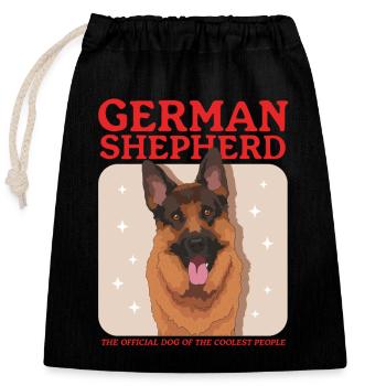 Bergers allemands berger allemand cadeau - Sac cadeau en coton avec cordon (25 x 30 cm) - noir - Devant