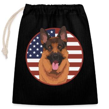Bergers allemands berger allemand chiens cadeau - Sac cadeau en coton avec cordon (25 x 30 cm) - noir - Devant